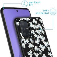 imoshion Design Hülle Samsung Galaxy A71 - Blume - Weiß / Schwarz