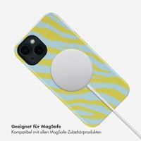 Selencia Vivid Tough Back Cover MagSafe für das iPhone 14 - Zebra Winter Sky Titanium Yellow