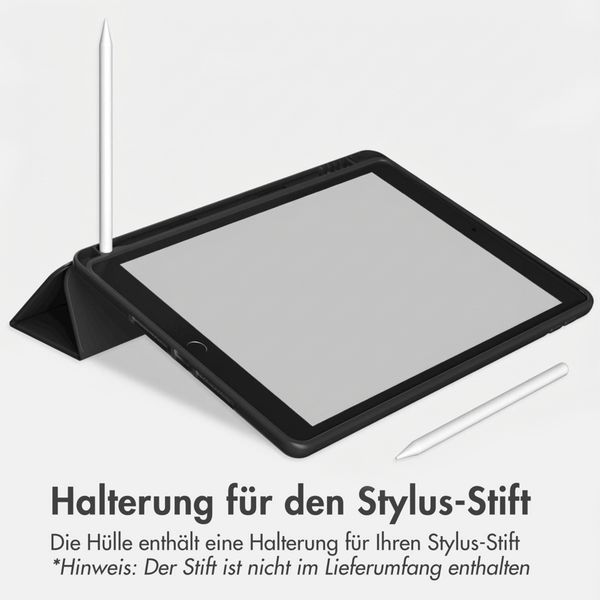 Accezz Smarte Klapphülle aus Silikon Apple iPad 9 (2021) 10.2 Zoll / iPad 8 (2020) 10.2 Zoll / iPad 7 (2019) 10.2 Zoll - Schwarz