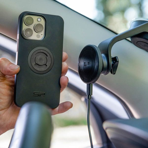 SP Connect Charging Suction Mount SPC+ – Handyhalterung fürs Auto mit Ladefunktion für SPC+ Hüllen – Windschutzscheibe – Universal – Schwarz