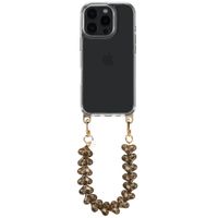 Transparentes Backcover mit abnehmbaren Haken für das Apple iPhone 16 Pro Max + Lova Handgelenkband - Tortoise Leopard
