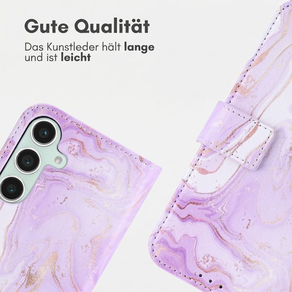 imoshion Design Klapphülle Samsung Galaxy S25 - Purple Marble