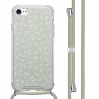 imoshion Design Hülle mit Band Apple iPhone SE (2022 / 2020) / 8 / 7 - Smoke Green Flowers