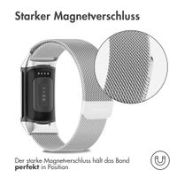 imoshion Mailändische Magnetarmband für das Fitbit Charge 5 / Charge 6 - Größe M - Silber