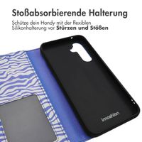 imoshion ﻿Design Klapphülle für das Samsung Galaxy A54 (5G) - White Blue Stripes