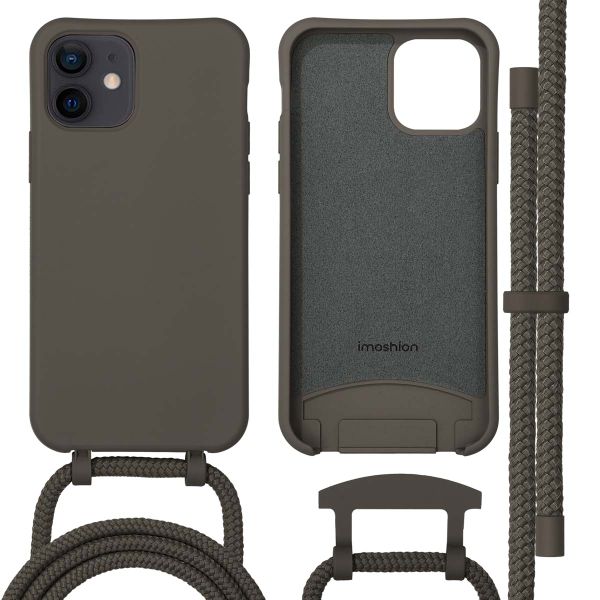 imoshion Color Backcover mit abnehmbarem Handykette und MagSafe Apple iPhone 12 (Pro) - Black Coffee