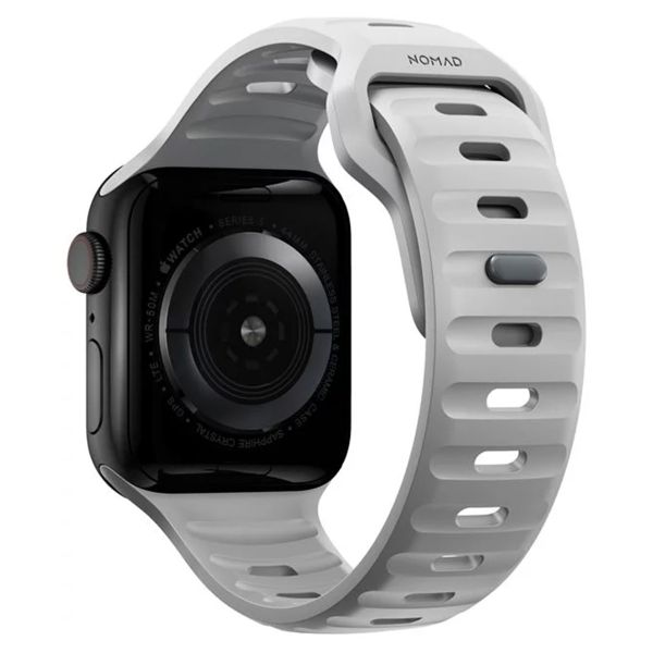 Nomad Sport Armband FKM für das  Apple Watch Series 1 t/m 9 / SE (38/40/41 mm) | Series 10 / 11 (42 mm) - Lunar Gray