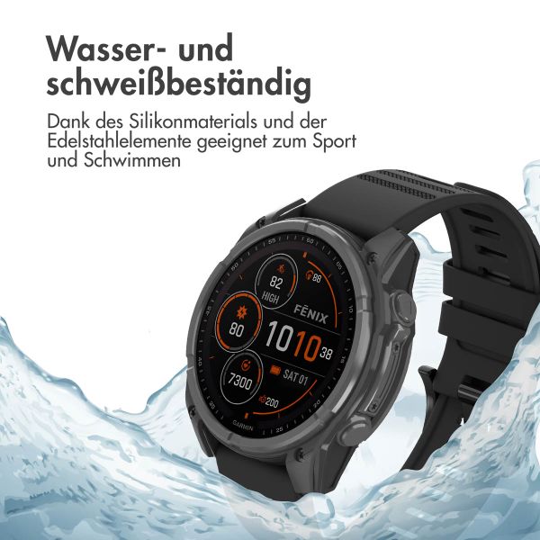 imoshion QuickFit® Silikonarmband Stripe für die Garmin Watch | 22 mm Anschluss - Schwarz