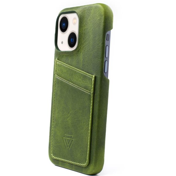 Wachikopa Full Wrap C.C. Back Cover mit 2 Kartenhaltern für das Apple iPhone 13 - Forest Green