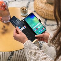 Kleeblumen Klapphülle Schwarz für Huawei P Smart Plus