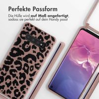 imoshion Silikonhülle design mit Band für das Samsung Galaxy S10 - Animal Pink