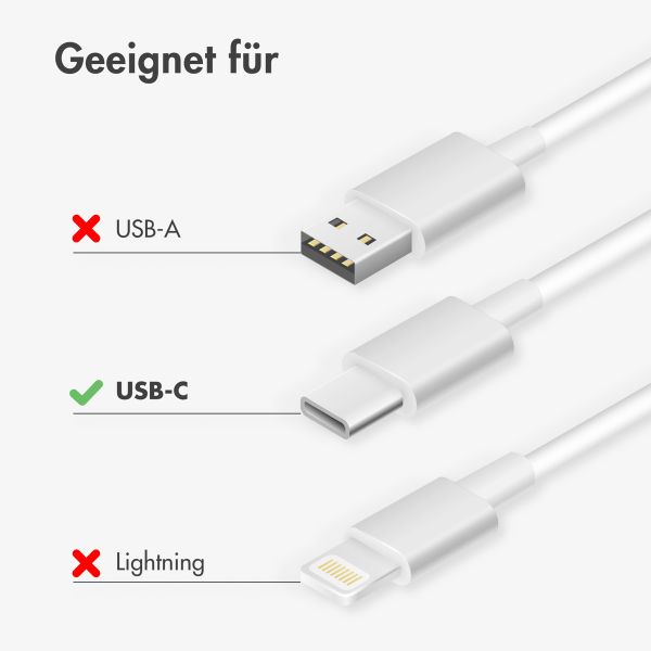 imoshion USB-C-zu-USB-C-Kabel – Geflochten – 2 Meter – Weiß