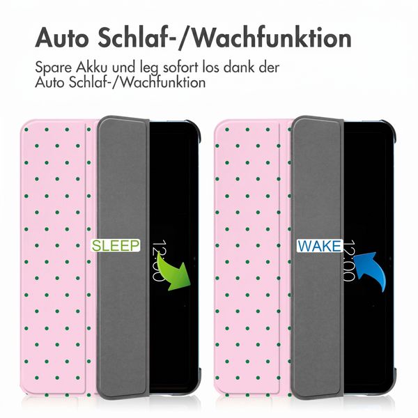 imoshion Design Trifold Klaphülle Apple iPad 11 (2025) 11 Zoll A16 / iPad 10 (2022) 10.9 Zoll - Happy Dots