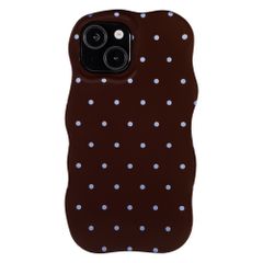 Selencia Vivid Wavy Backcover mit MagSafe Apple iPhone 15 - Happy Dots Chocolate