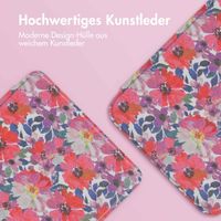 imoshion Design Slim Hard Case Sleepcover mit Stand für das Kobo Libra Colour / Tolino Vision Color - Flower Watercolor