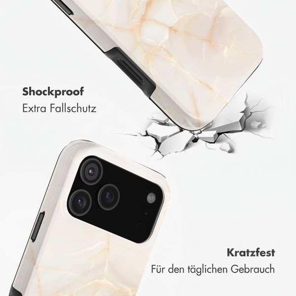 Selencia Vivid Back Cover Apple iPhone 18 Pro Max - Golden Beige Marble