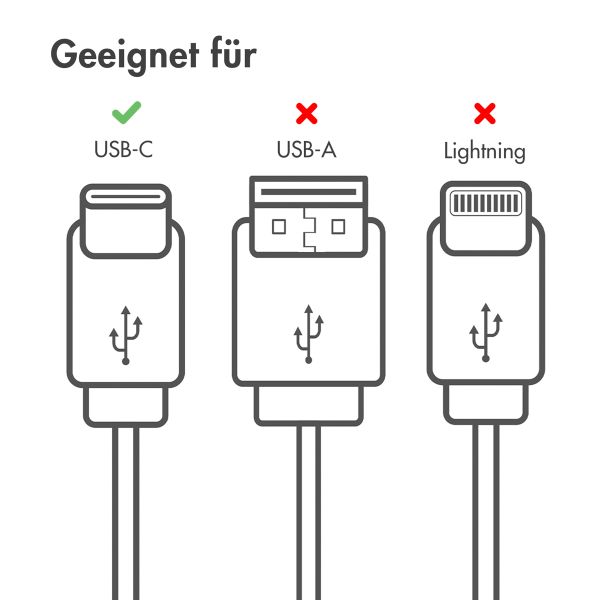 imoshion Braided USB-C-zu-USB-C Kabel - 0,25 Meter - Schwarz