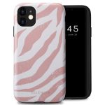 Selencia Vivid Back Cover für das iPhone 11 - Colorful Zebra Old Pink