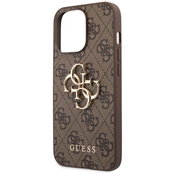 Guess 4G Metal Logo Back Cover für das iPhone 13 Pro - Braun