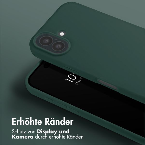 Selencia Silikonhülle mit abnehmbarem Band für das Apple iPhone 16 - Dunkelgrün