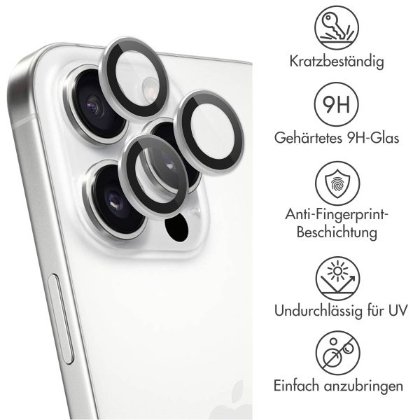 imoshion 2er-Pack Objektivschutz für Kamera für das Apple iPhone 16 Pro / 16 Pro Max - Weiß / Titanium