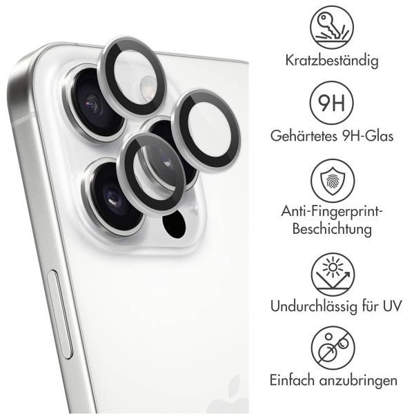 imoshion 2er-Pack Objektivschutz für Kamera für das iPhone 16 Pro / 16 Pro Max - Weiß / Titanium