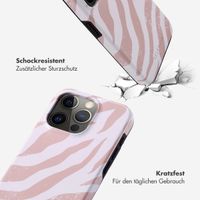 Selencia Vivid Tough Back Cover für das iPhone 15 Pro - Colorful Zebra Old Pink