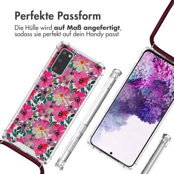 imoshion Design Hülle mit Band für das Samsung Galaxy S20 - Flower Water