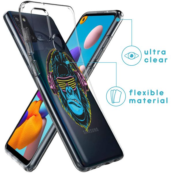 imoshion Design Hülle für das Samsung Galaxy A21s - Monkey - Blau