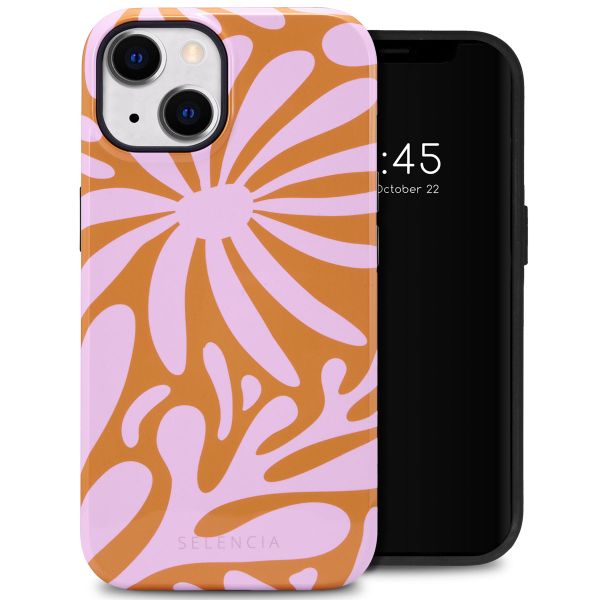 Selencia Vivid Tough Back Cover für das iPhone 14 - Modern Bloom Pink