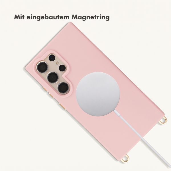 Selencia Rivièra Backcover mit MagSafe mit abnehmbaren Haken Samsung Galaxy S24 Ultra - Sorbet Pink