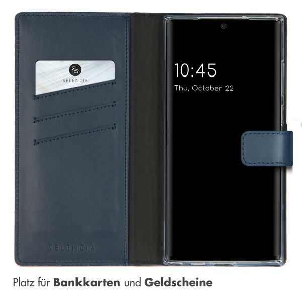 Selencia Echtleder Klapphülle Samsung Galaxy S23 Ultra - Blau
