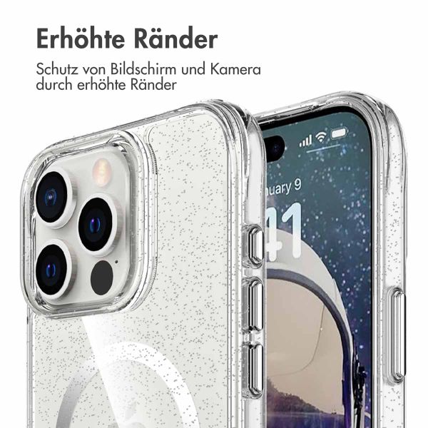 imoshion Klare Glitter Backcover mit MagSafe Apple iPhone 16 Pro - Silber