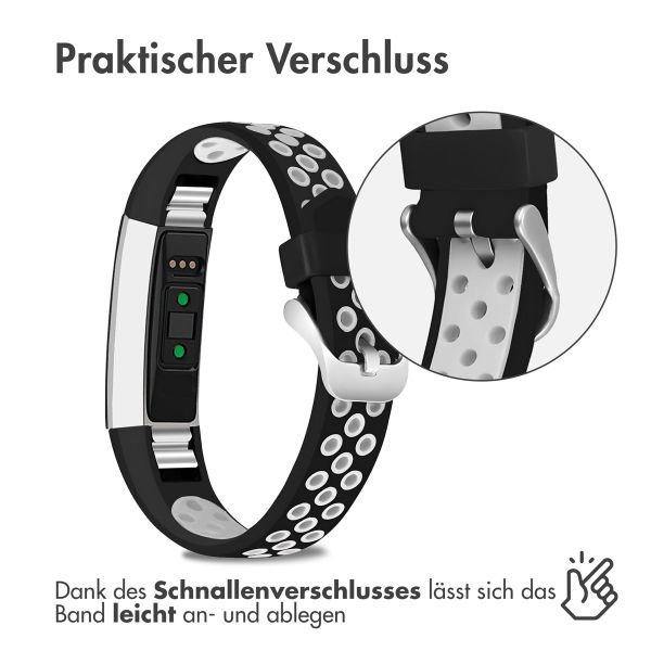 imoshion Silikonband Sport für das Fitbit Alta (HR) - Schwarz/Weiß