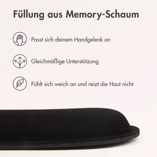 imoshion Ergonomische Handgelenkstütze – für Tastatur und Maus – Schwarz