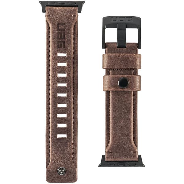 UAG Leather Strap Armband für das  Apple Watch Series 1 t/m 9 / SE (38/40/41 mm) | Series 10 / 11 (42 mm) - Braun