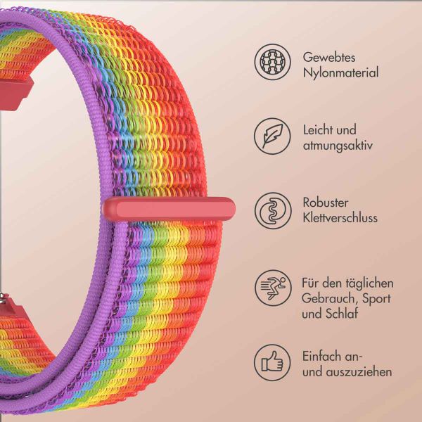 imoshion Nylonband mit Klettverschluss - Universelle 20 mm Anschluss - Regenbogen