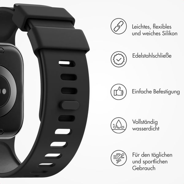 imoshion Silikonband für Xiaomi Smart Band 9 / 8 Pro / Redmi Watch 6 / 5 / 4 - Schwarz