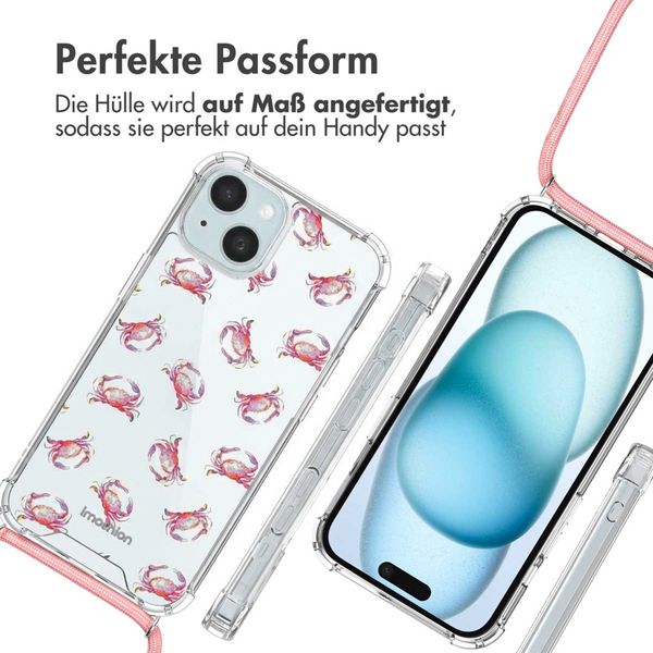 imoshion Design Hülle mit Band Apple iPhone 15 - Crab Watercolor