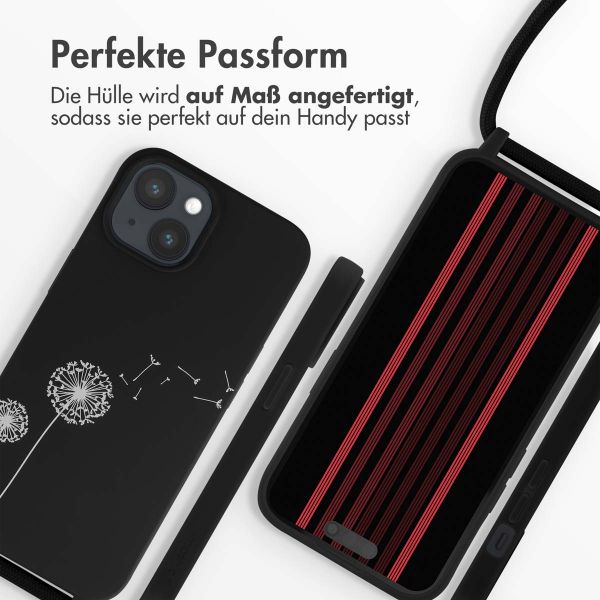 imoshion Silikonhülle design mit Band für das iPhone 15 - Dandelion Black