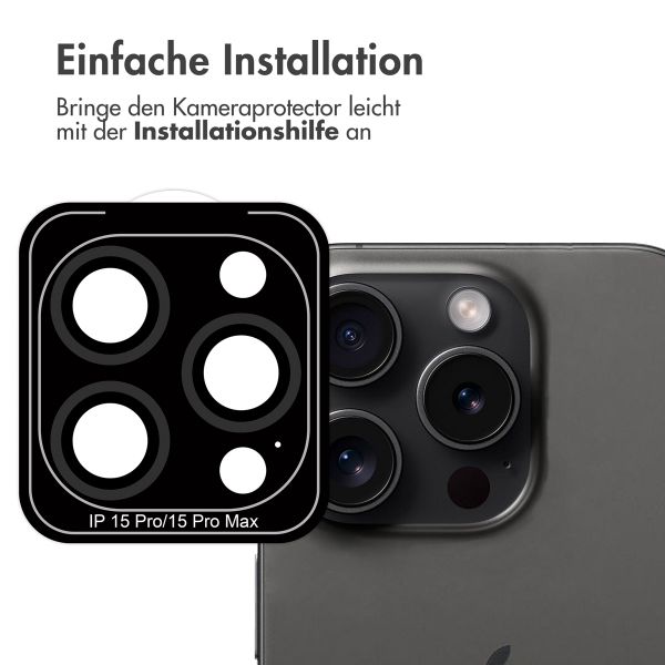 imoshion 2er-Pack Objektivschutz für Kamera für das Apple iPhone 15 Pro / 15 Pro Max - Black Titanium