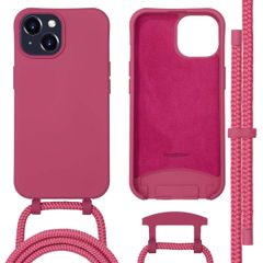 imoshion Color Backcover mit abnehmbarem Handykette und MagSafe Apple iPhone 15 - Raspberry