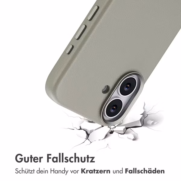 Accezz MagSafe Leather Backcover Apple iPhone 17 - Light Grey