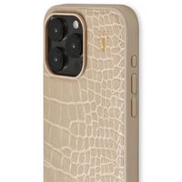 iDeal of Sweden Vegan Leather Back Cover für das iPhone 15 Pro Max - Warm Beige Croco