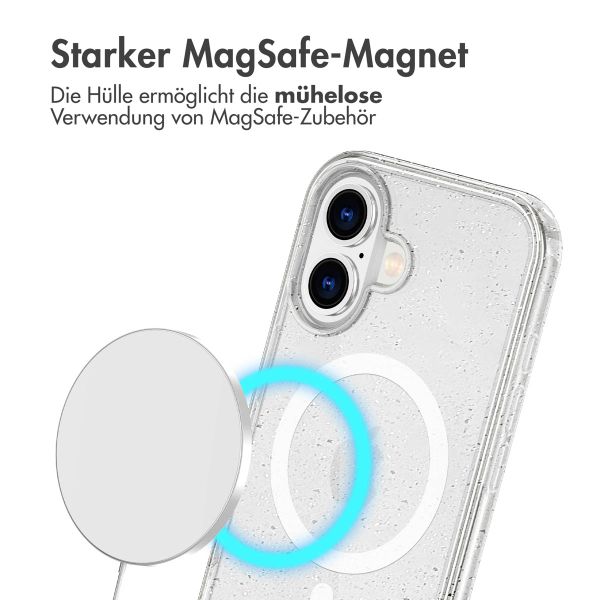 imoshion Sparkle Back Cover mit MagSafe für das iPhone 16 - Transparent