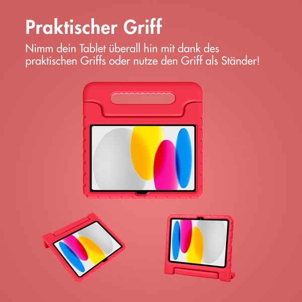 imoshion Schutzhülle mit Handgriff kindersicher Apple iPad 11 (2025) 11 Zoll A16 / iPad 10 (2022) 10.9 Zoll - Rot