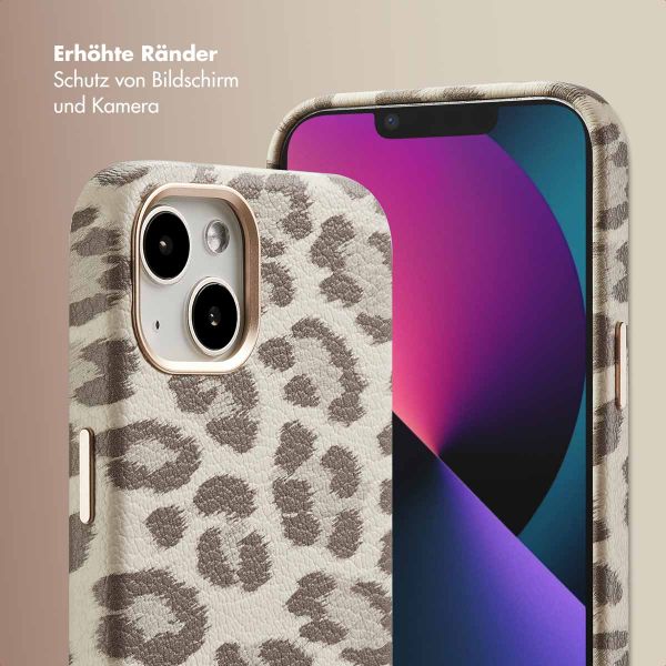 Selencia Sabi Backcover Leopardenmuster mit MagSafe Apple iPhone 13 - Soft Ivory