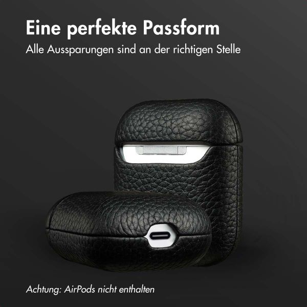 Accezz Echtes Leder Case Apple AirPods 1 / 2 - Schwartz