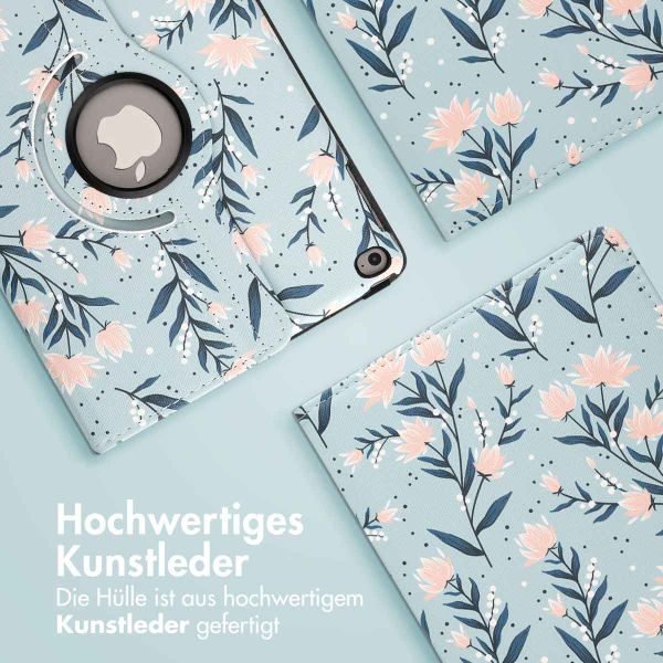 imoshion 360° drehbare Design Klapphülle Apple iPad 6 (2018) 9.7 Zoll / iPad 5 (2017) 9.7 Zoll - Flowers