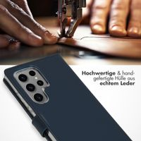 Selencia Echtleder Klapphülle Samsung Galaxy S24 Ultra - Dunkelblau